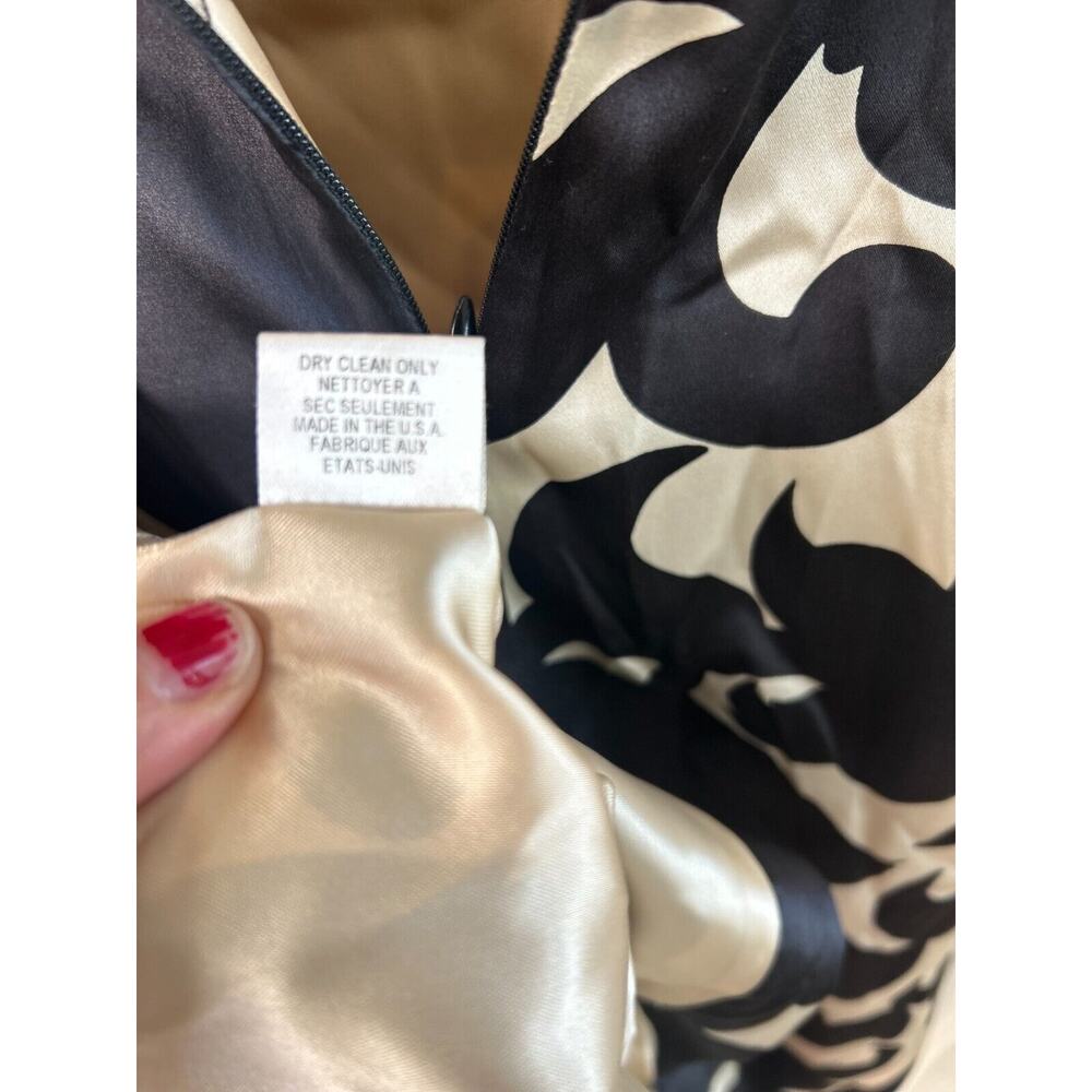 Milly New York Silk Dress SZ4 Strapless Sheath Black White Designer Occasion - Picture 12 of 12
